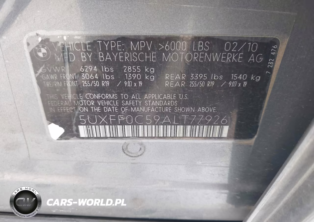 2010 BMW X5 xDrive35D VIN:5UXFF0C59ALT77926 - 9