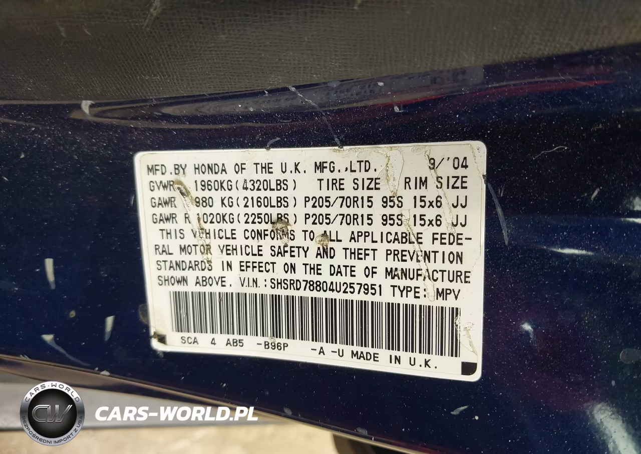 2004 Honda Cr-V Ex VIN:SHSRD78804U257951 - 9