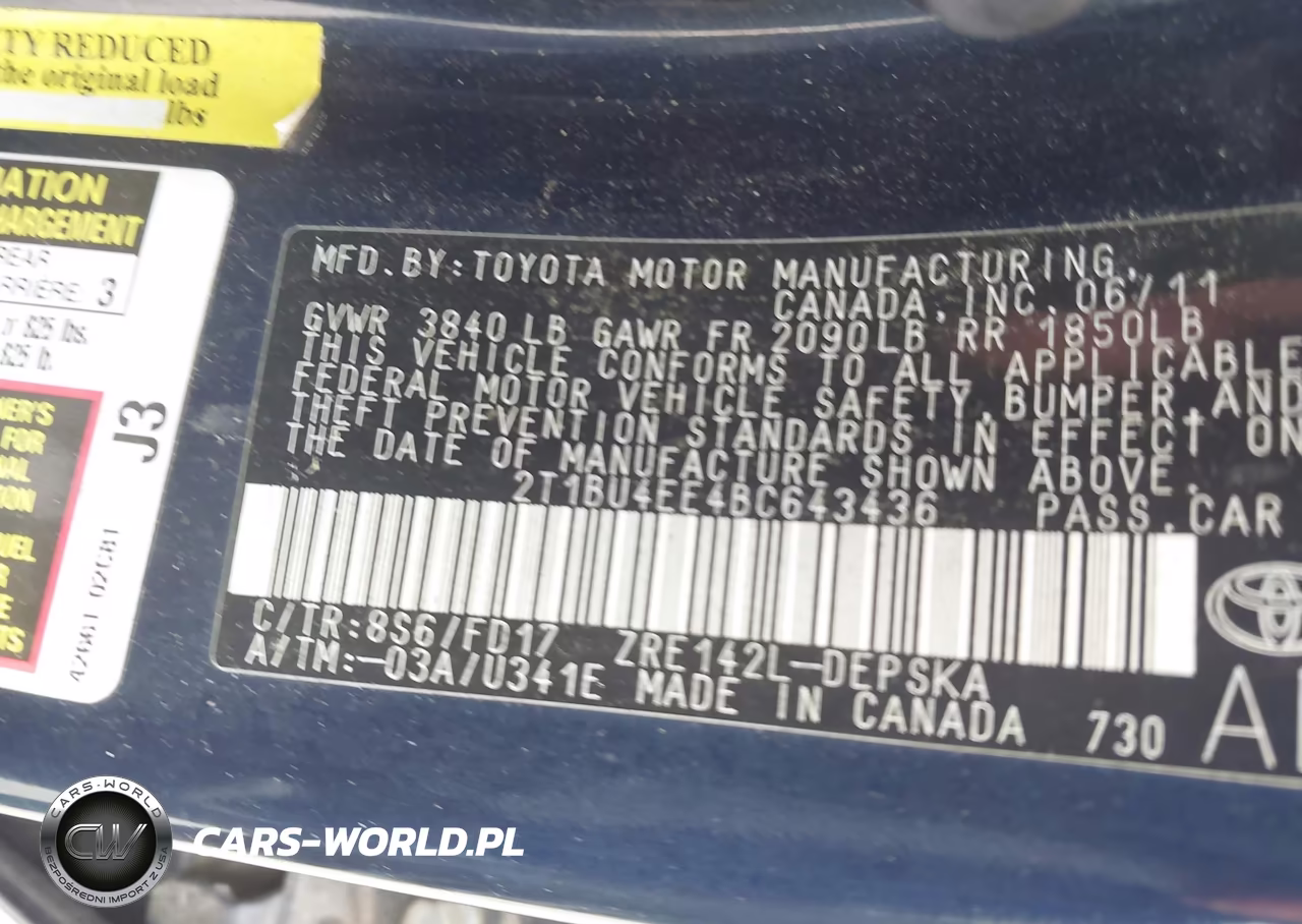 2011 Toyota Corolla S VIN:2T1BU4EE4BC643436 - 9