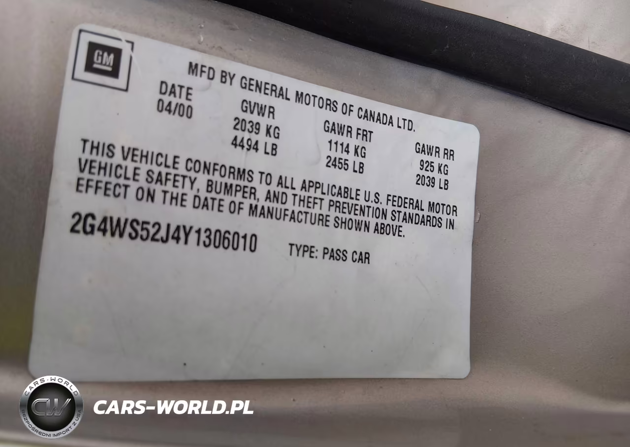 2000 Buick Century Custom VIN:2G4WS52J4Y1306010 - 9