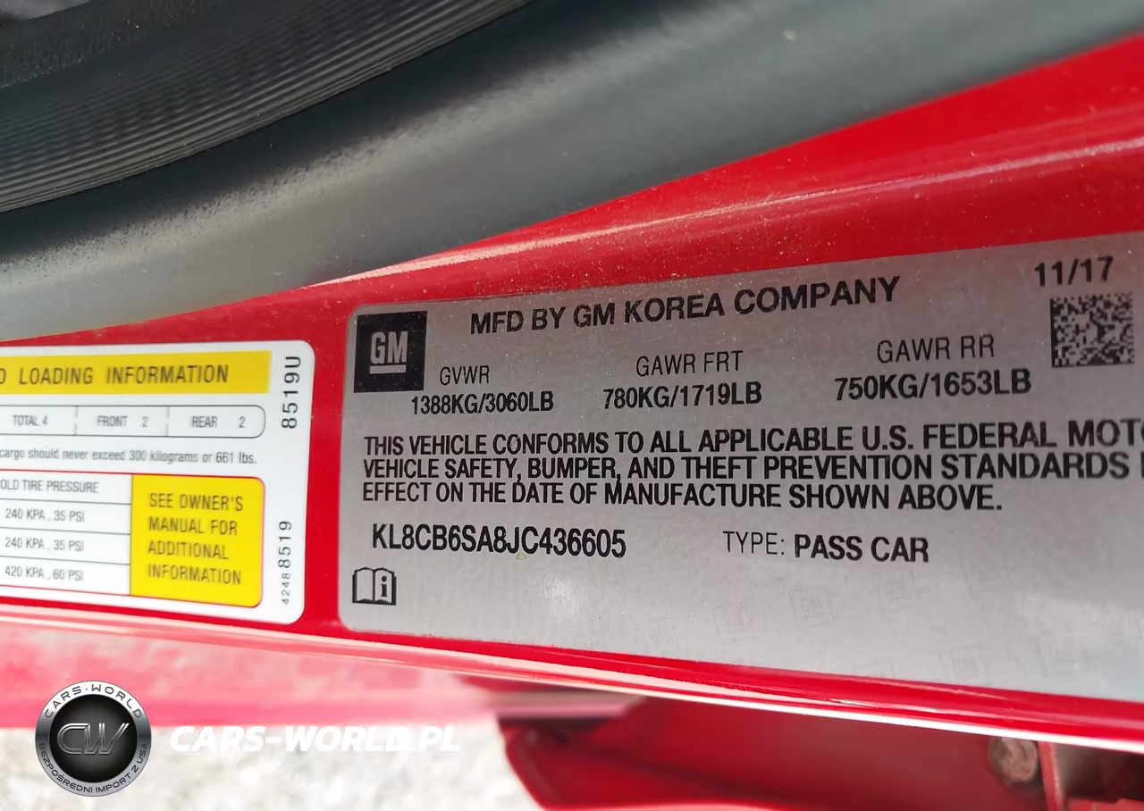 2018 Chevrolet Spark Ls Cvt VIN:KL8CB6SA8JC436605 - 9