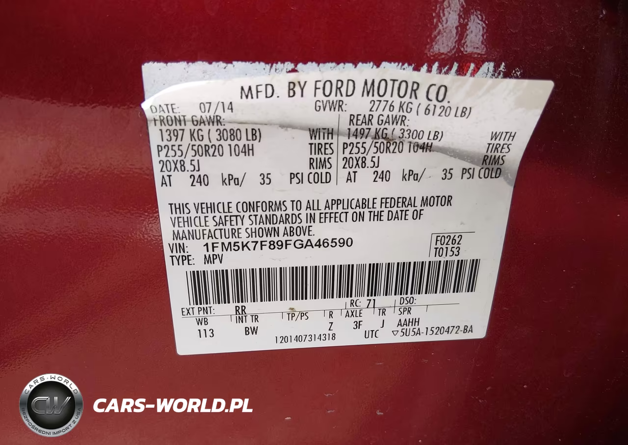 2015 Ford Explorer Limited VIN:1FM5K7F89FGA46590 - 9