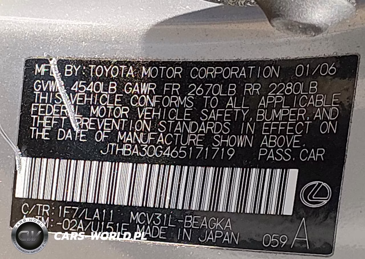 2006 Lexus Es 330 VIN:JTHBA30G465171719 - 9