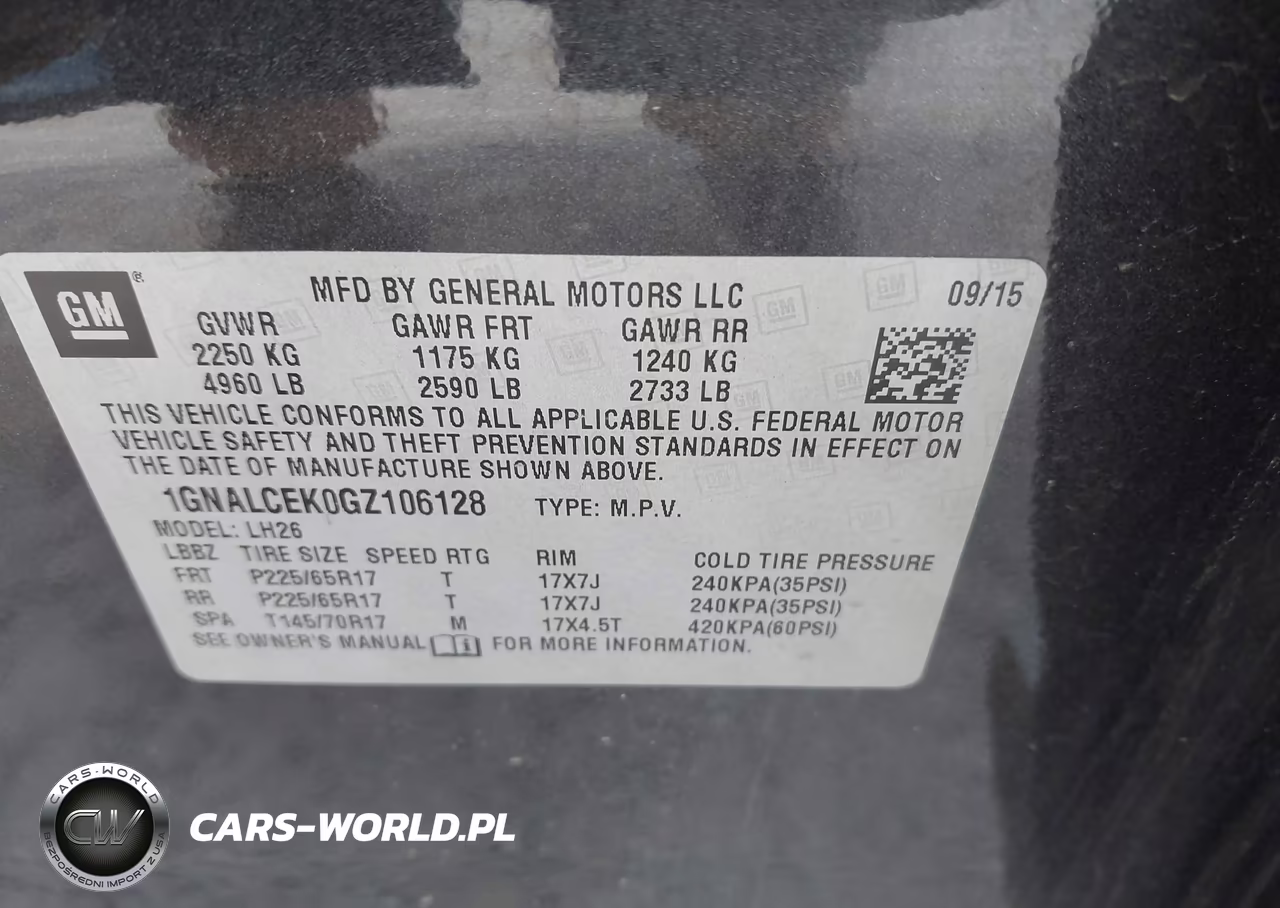 2016 Chevrolet Equinox Lt VIN:1GNALCEK0GZ106128 - 9