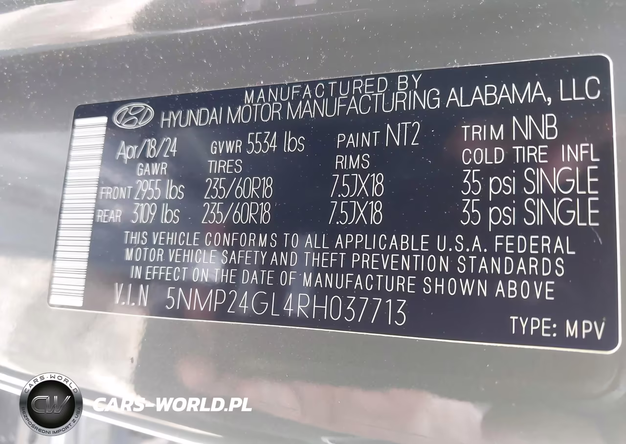 2024 Hyundai Santa Fe Sel VIN:5NMP24GL4RH037713 - 9