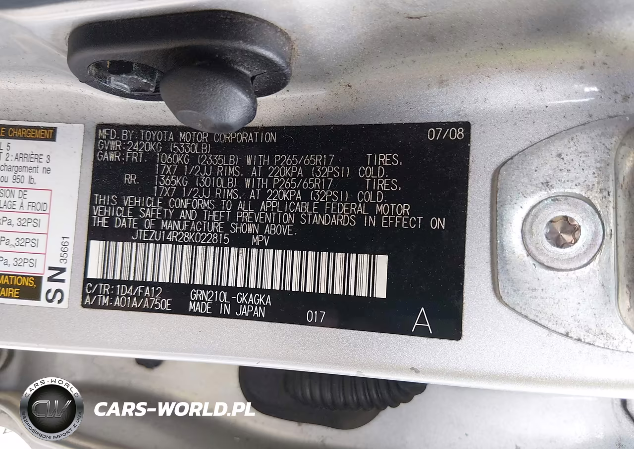 2008 Toyota 4Runner Sr5 V6 VIN:JTEZU14R28K022815 - 9