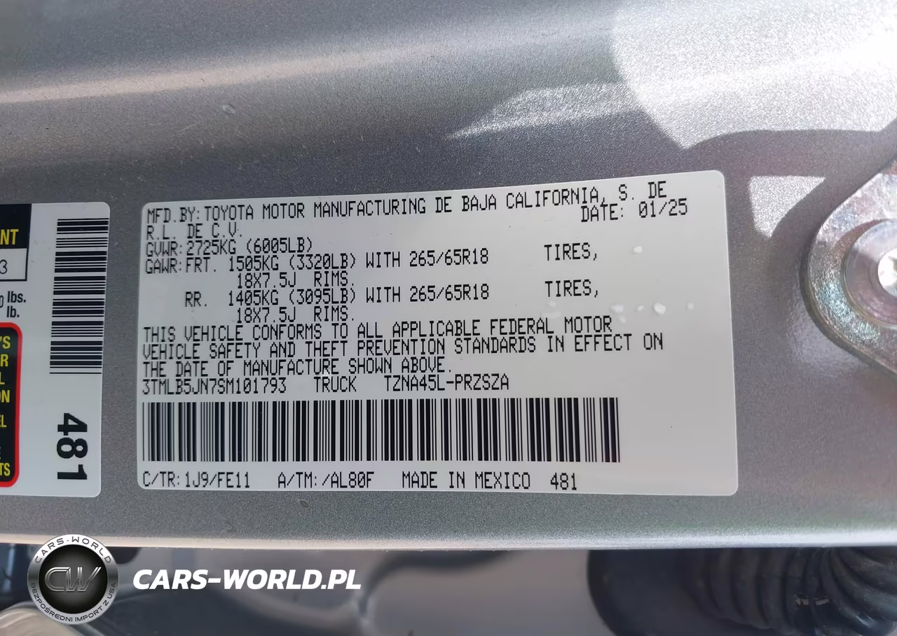 2025 Toyota Tacoma Trd Sport VIN:3TMLB5JN7SM101793 - 9