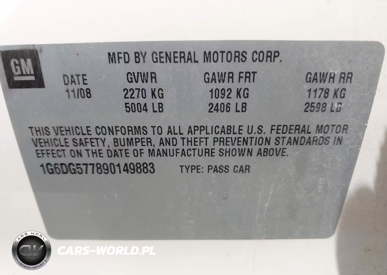 2009 Cadillac Cts Standard VIN:1G6DG577890149883 - 9