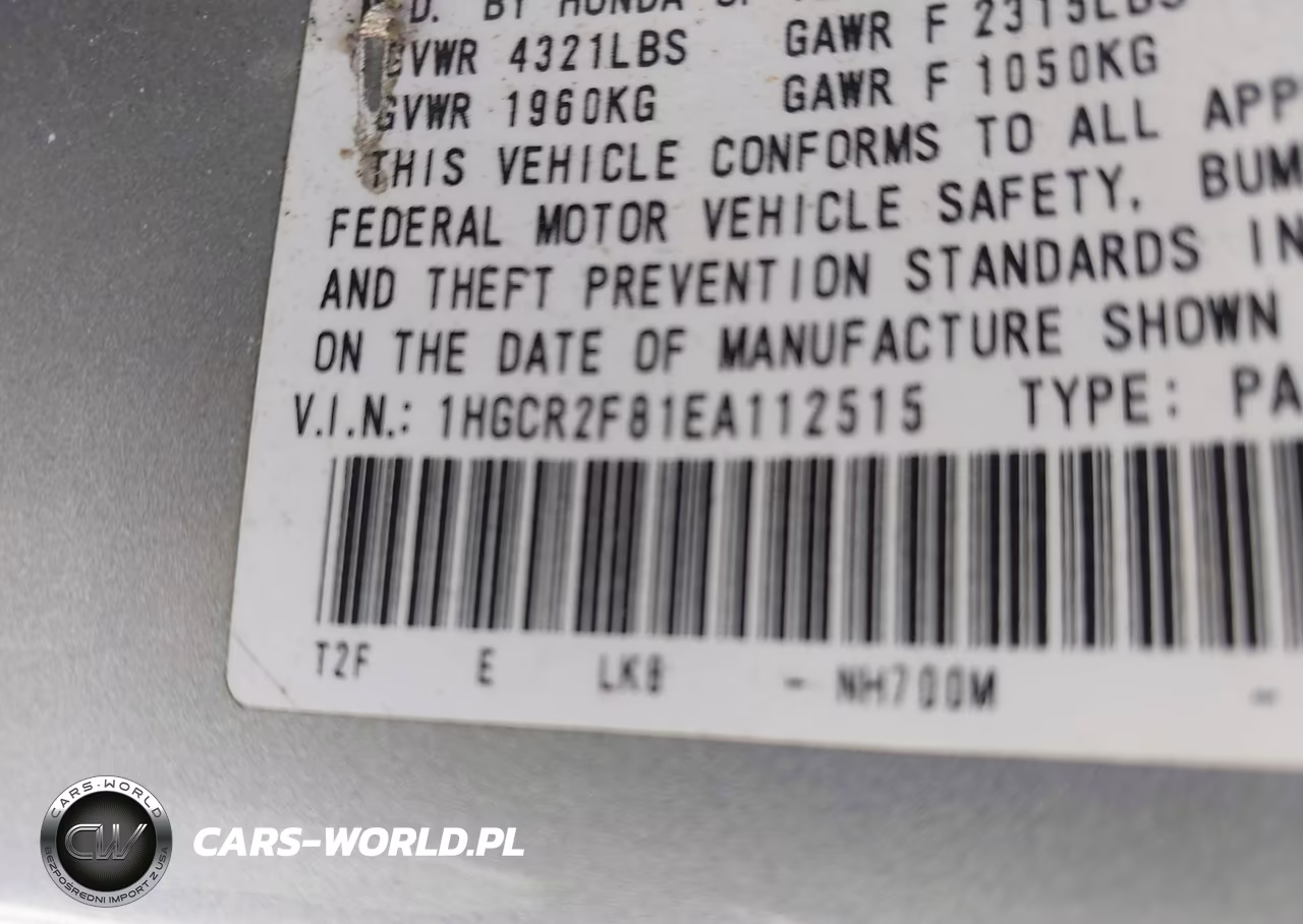 2014 Honda Accord Ex-L VIN:1HGCR2F81EA112515 - 9