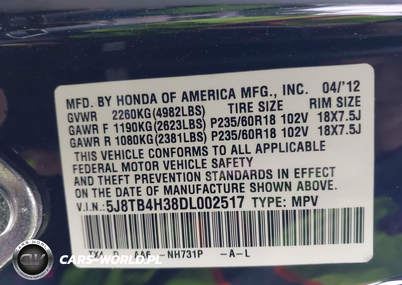 2013 Acura Rdx VIN:5J8TB4H38DL002517 - 9