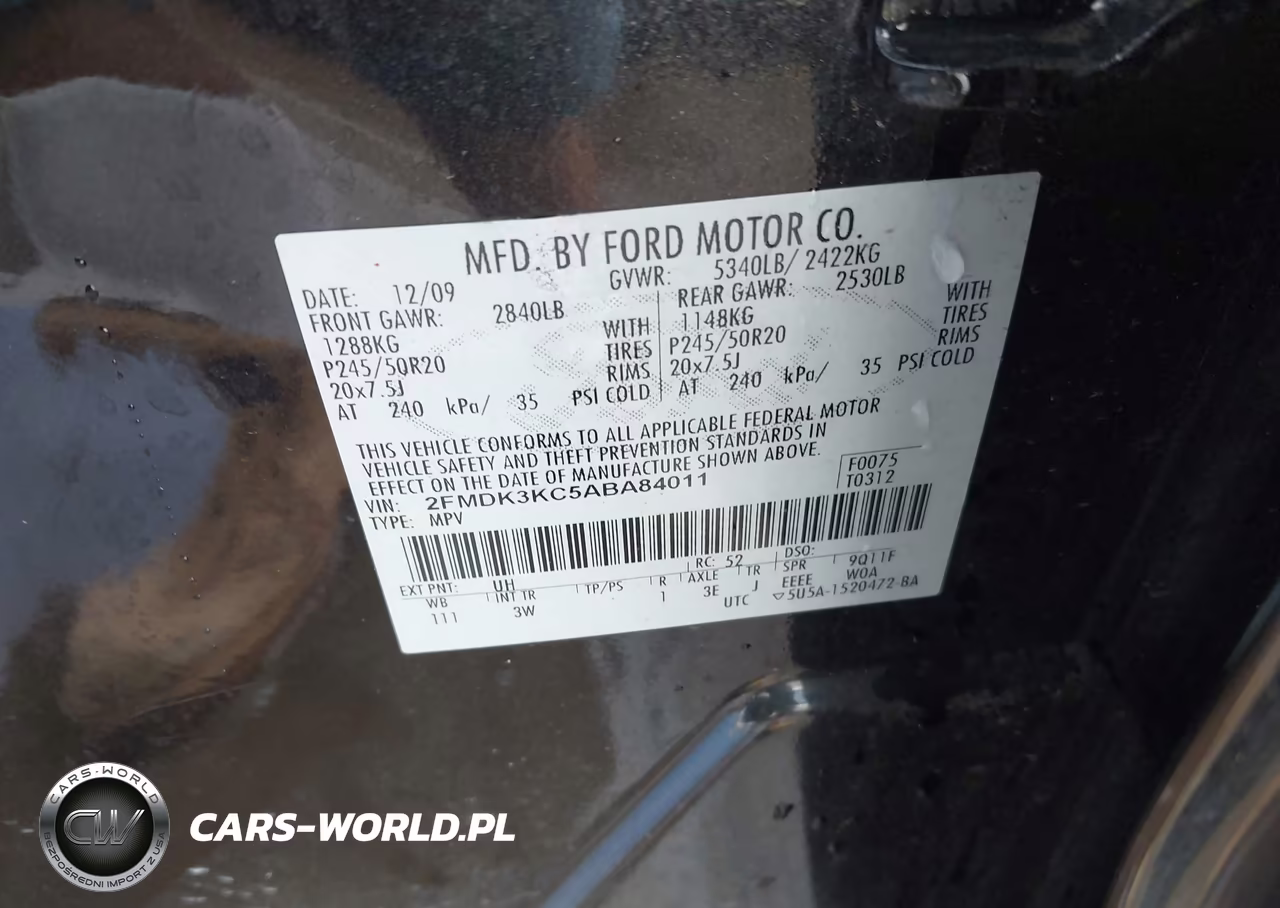 2010 Ford Edge Limited VIN:2FMDK3KC5ABA84011 - 9