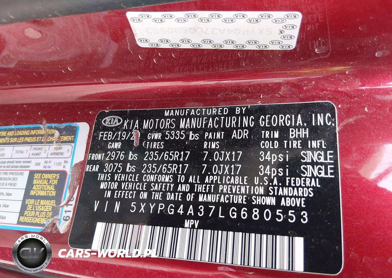 2020 Kia Sorento 2.4L Lx VIN:5XYPG4A37LG680553 - 9