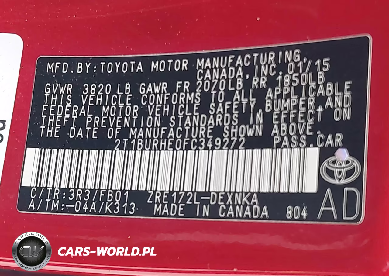 2015 Toyota Corolla Le VIN:2T1BURHE0FC349272 - 9