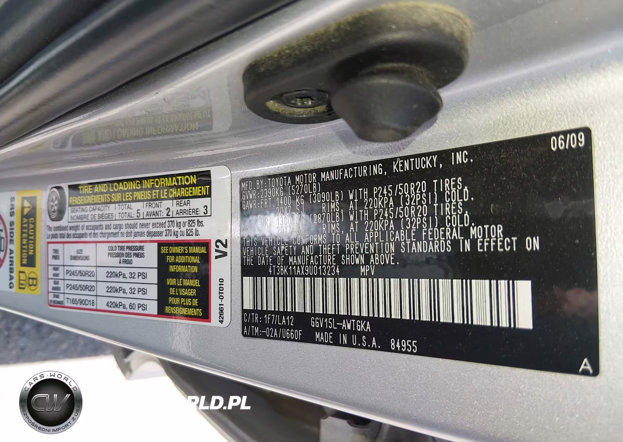 2009 Toyota Venza Base V6 VIN:4T3BK11AX9U013234 - 9