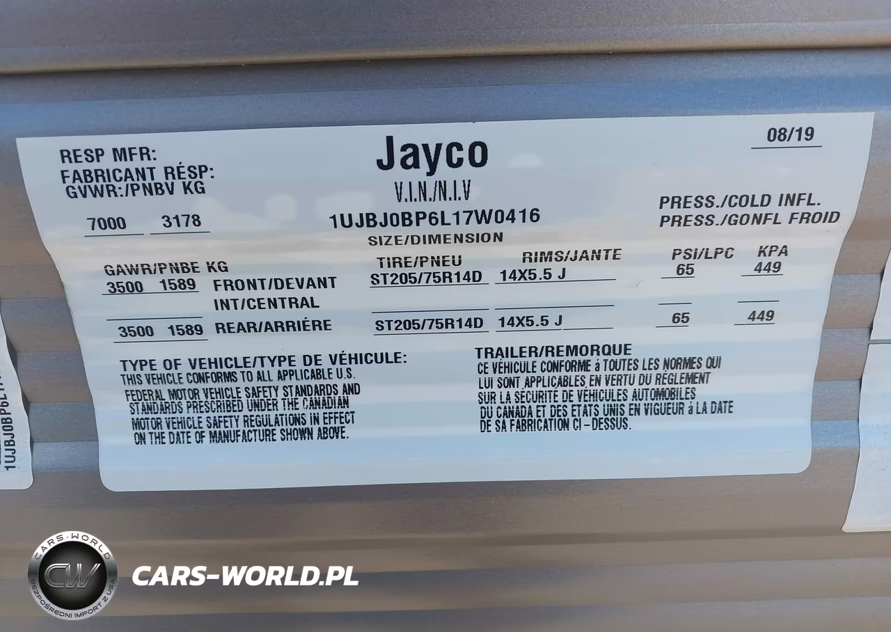 2020 Jayco Other VIN:1UJBJ0BP6L17W0416 - 9