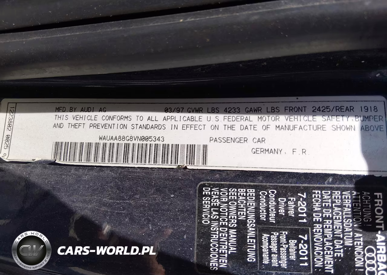 1997 Audi Cabriolet VIN:WAUAA88G8VN005343 - 9