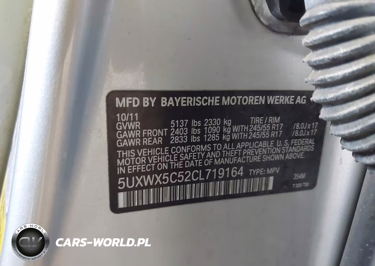 2012 BMW X3 xDrive28I VIN:5UXWX5C52CL719164 - 9