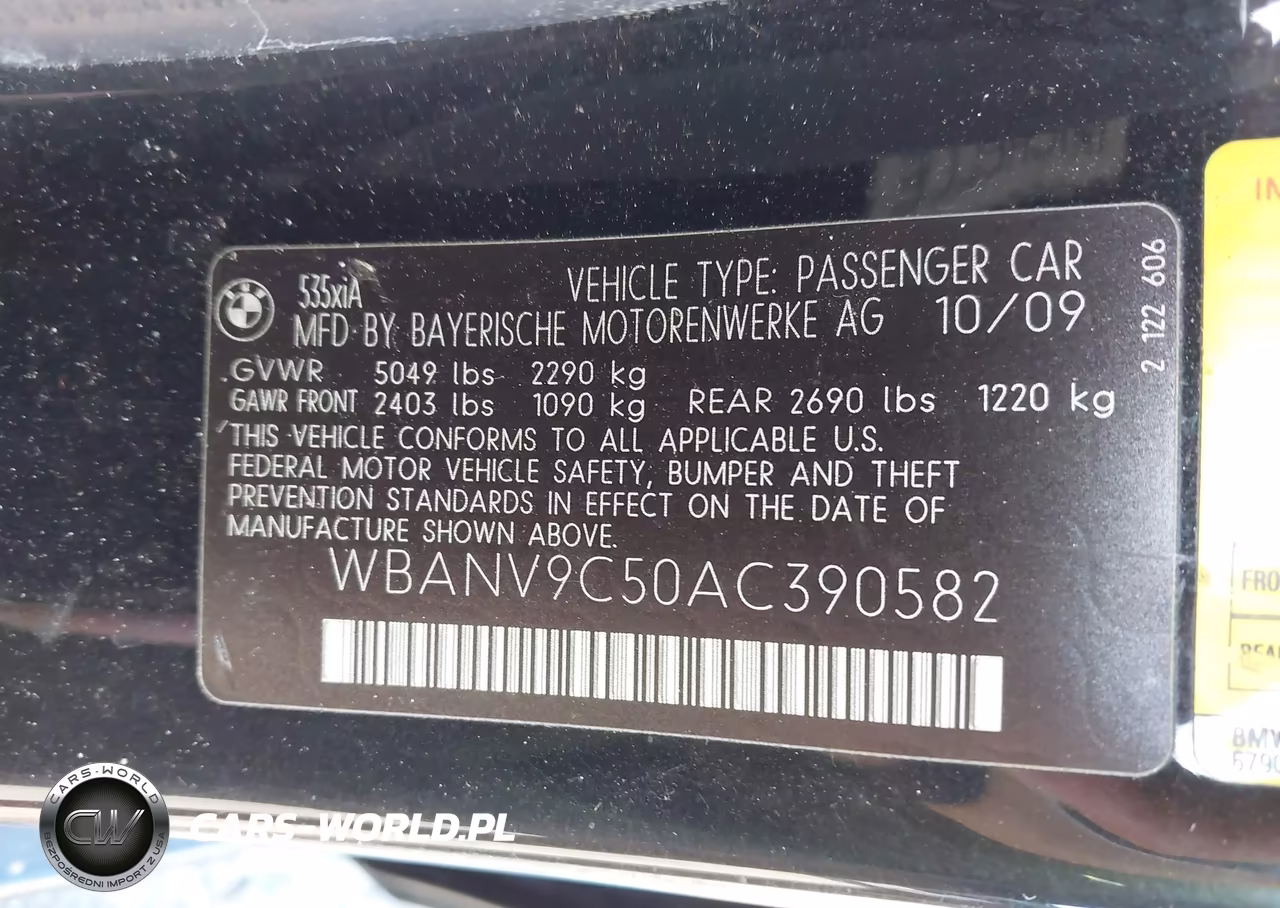 2010 BMW 535I xDrive VIN:WBANV9C50AC390582 - 9