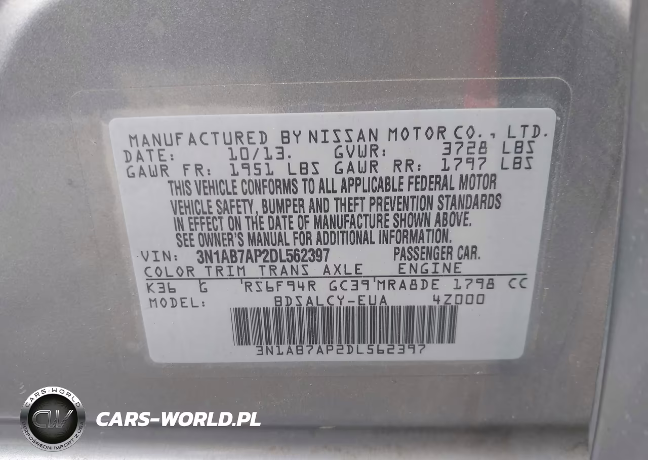 2013 Nissan Sentra S VIN:3N1AB7AP2DL562397 - 9