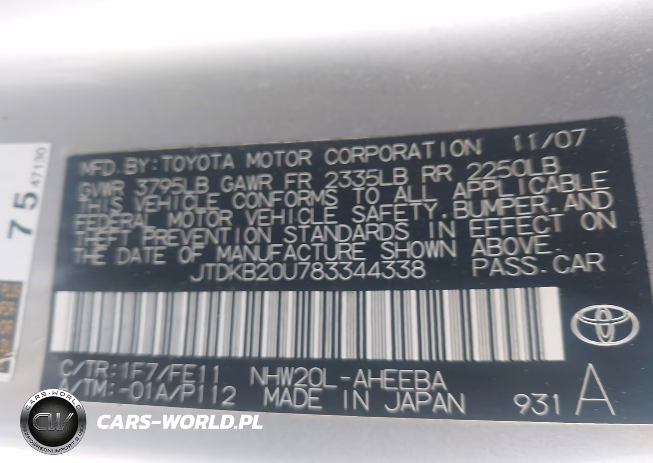 2008 Toyota Prius VIN:JTDKB20U783344338 - 9