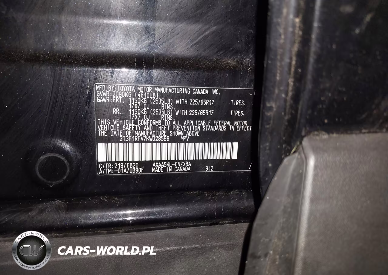 2019 Toyota Rav4 Le VIN:2T3F1RFV7KW028598 - 9