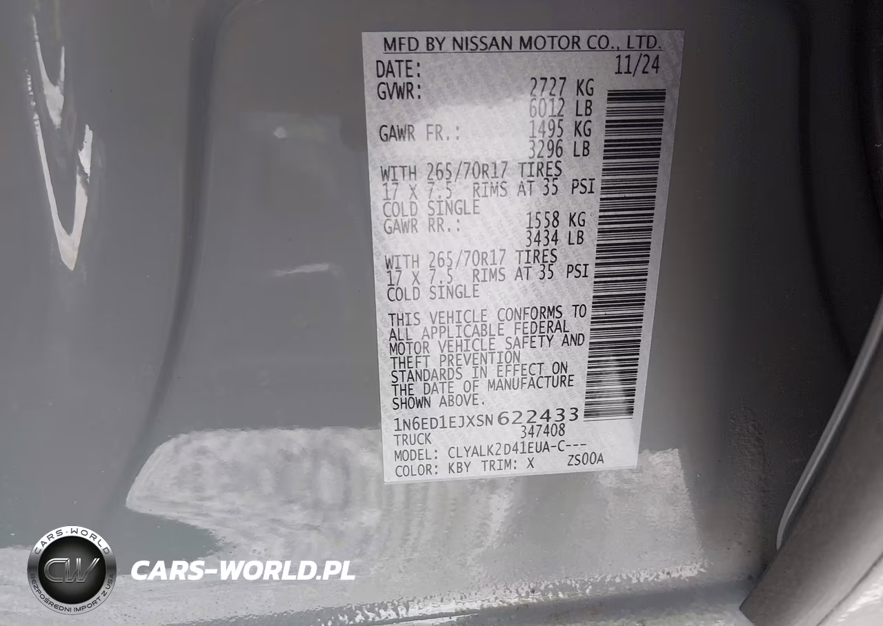 2025 Nissan Frontier Pro-X 4X2 VIN:1N6ED1EJXSN622433 - 9