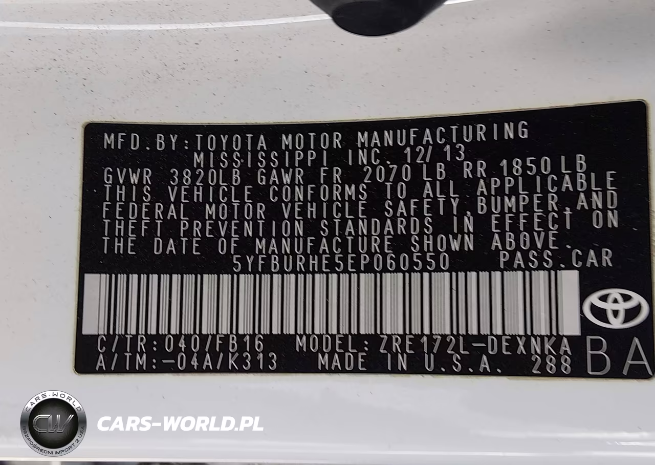 2014 Toyota Corolla Le Plus VIN:5YFBURHE5EP060550 - 9