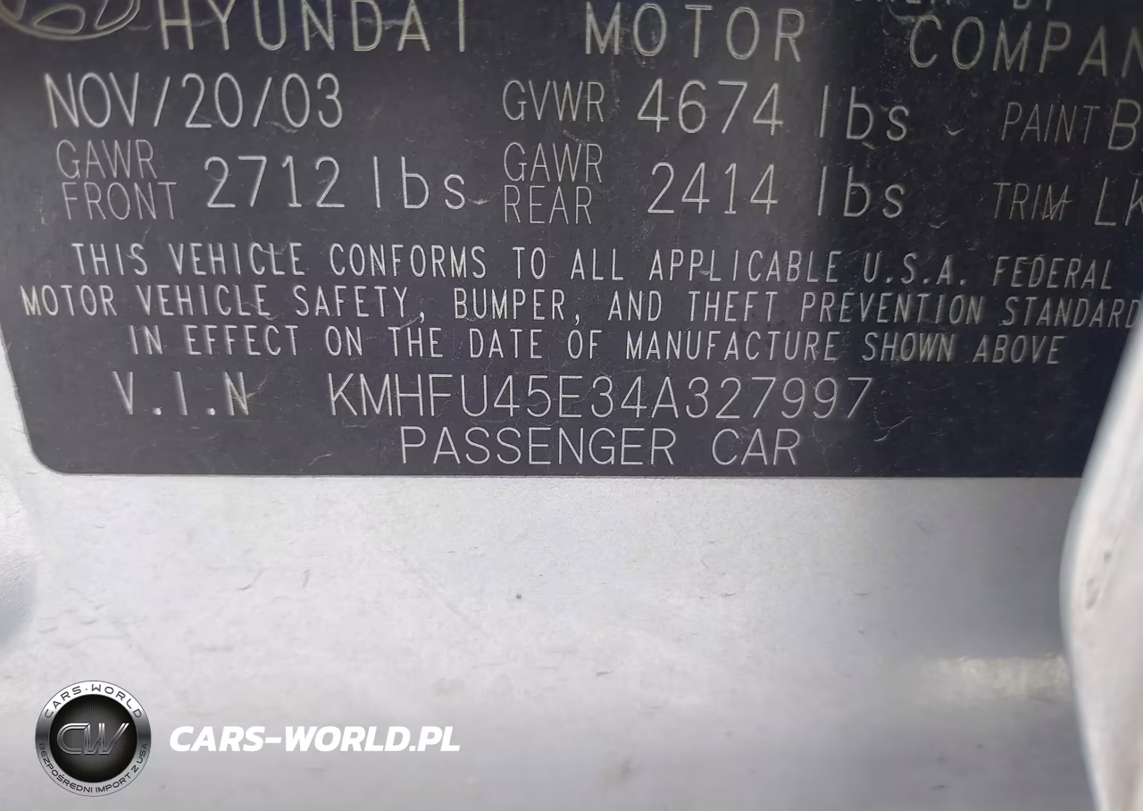 2004 Hyundai Xg350 L VIN:KMHFU45E34A327997 - 9
