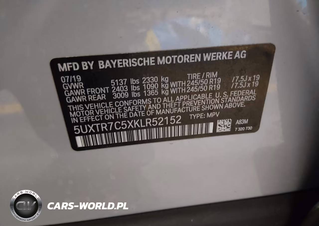 2019 BMW X3 Sdrive30I VIN:5UXTR7C5XKLR52152 - 9