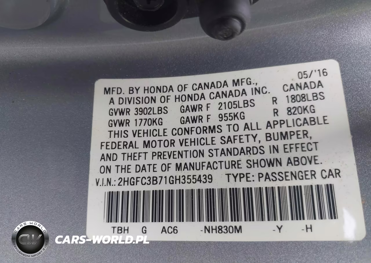 2016 Honda Civic Ex-L VIN:2HGFC3B71GH355439 - 9