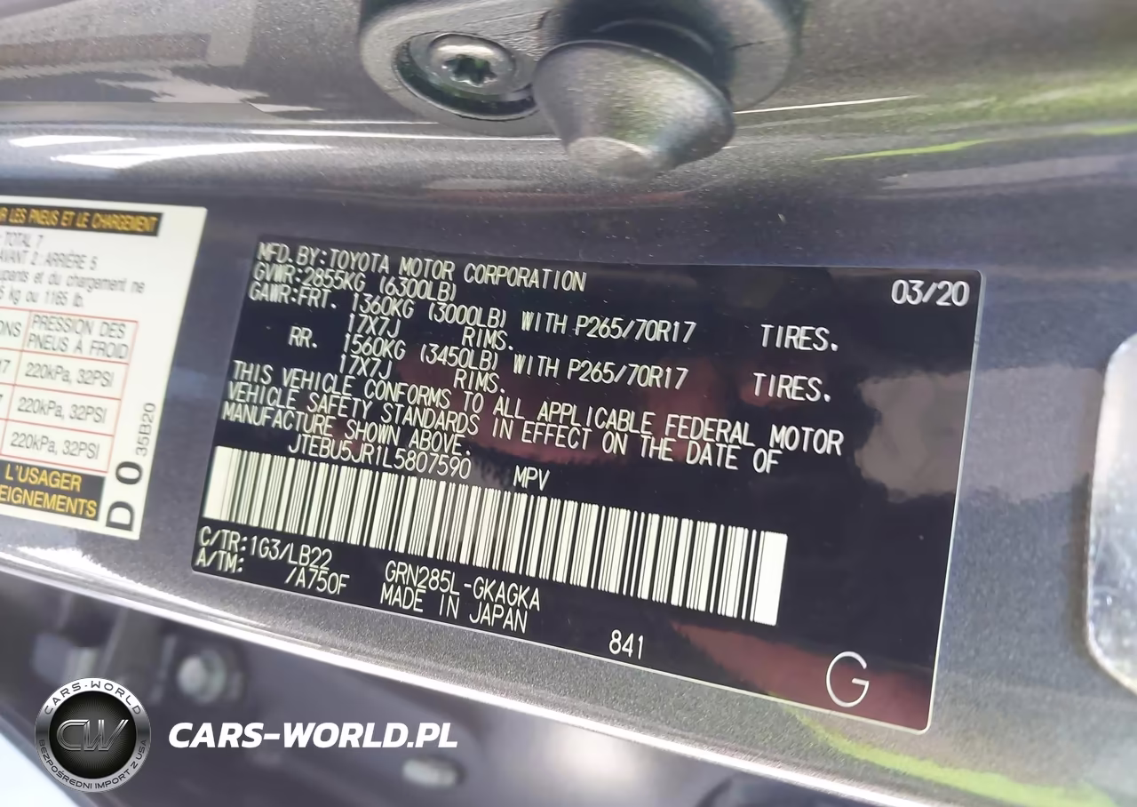 2020 Toyota 4Runner Sr5 Premium VIN:JTEBU5JR1L5807590 - 9