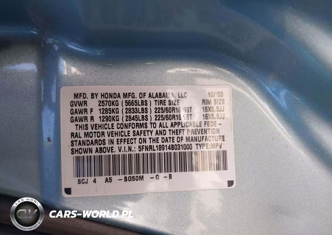 2004 Honda Odyssey Ex-L VIN:5FNRL18914B031000 - 9
