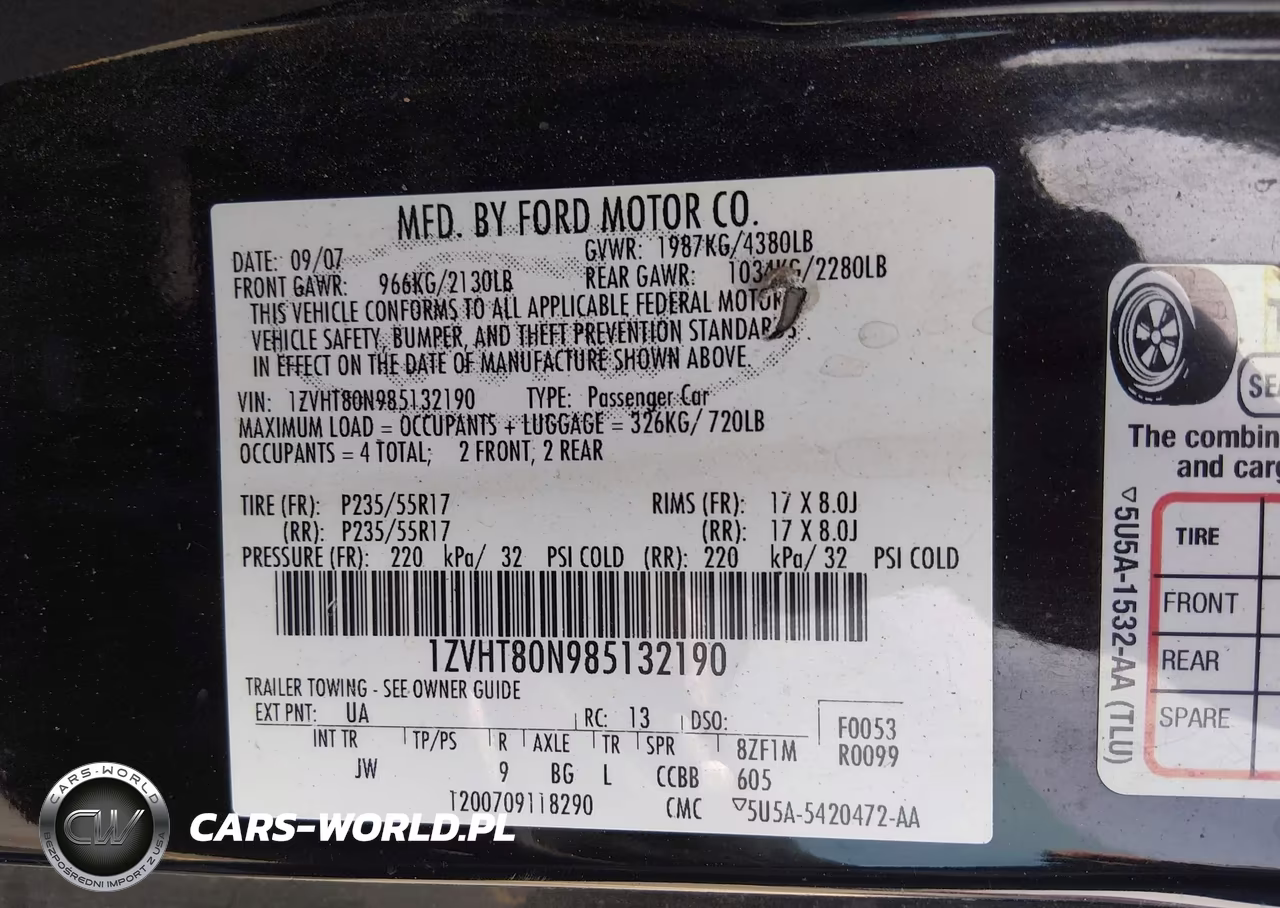 2008 Ford Mustang V6 Deluxe-V6 Premium VIN:1ZVHT80N985132190 - 9