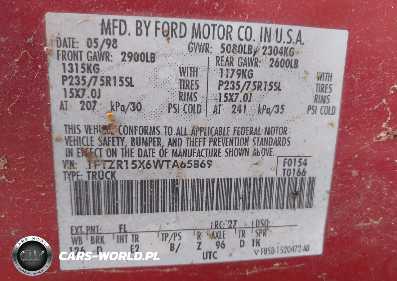 1998 Ford Ranger Splash-Xl-Xlt VIN:1FTZR15X6WTA65869 - 9