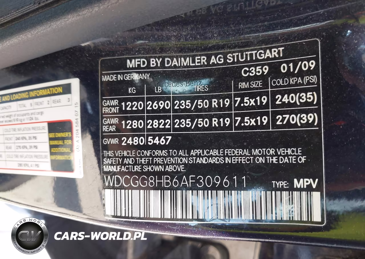 2010 Mercedes-Benz Glk 350 4Matic VIN:WDCGG8HB6AF309611 - 9