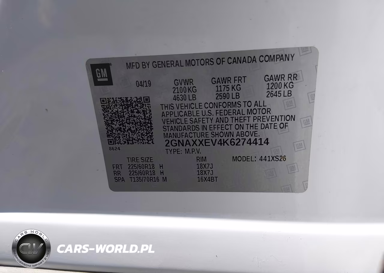 2019 Chevrolet Equinox Premier VIN:2GNAXXEV4K6274414 - 9
