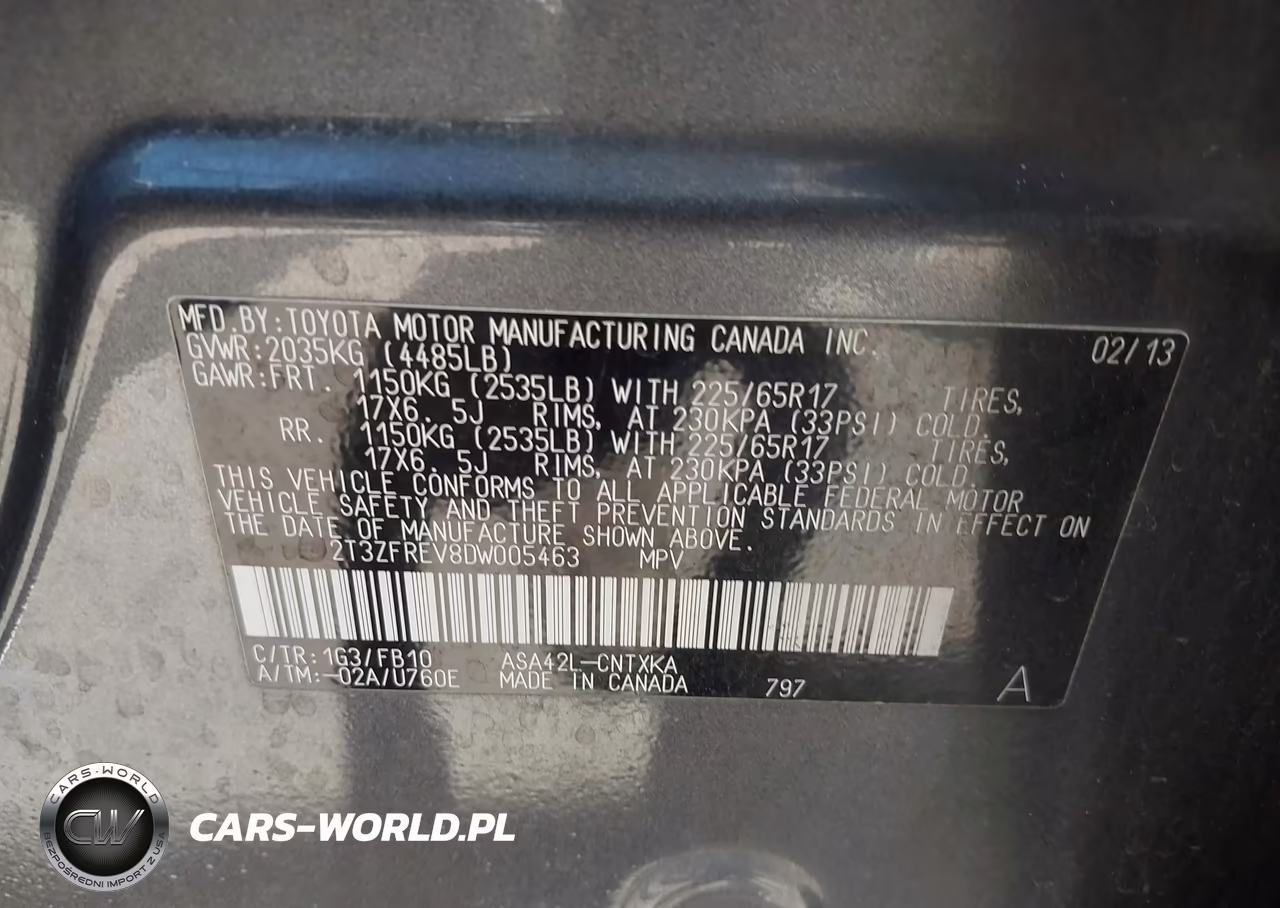 2013 Toyota Rav4 Le VIN:2T3ZFREV8DW005463 - 9