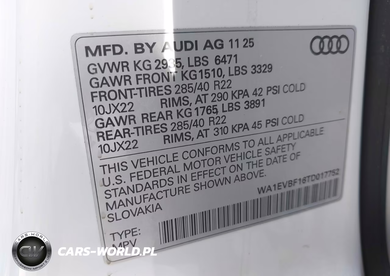 2026 Audi Q8 Premium Plus 55 Tfsi Quattro Tiptronic VIN:WA1EVBF16TD017752 - 9