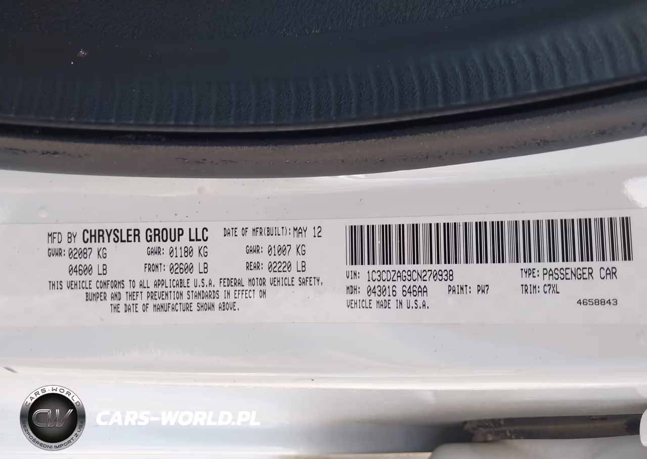 2012 Dodge Avenger Se VIN:1C3CDZAG9CN270938 - 9