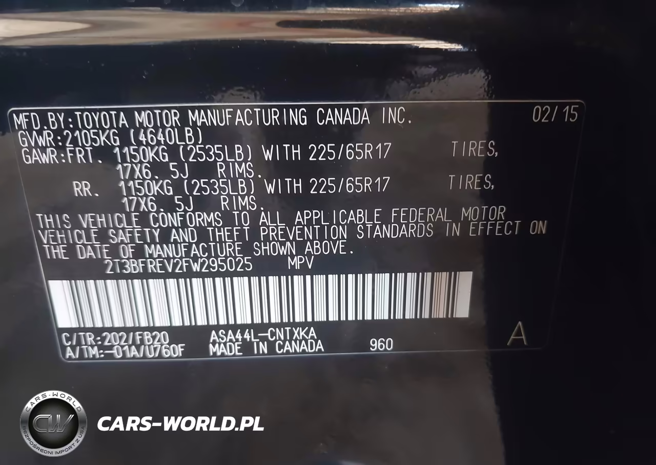 2015 Toyota Rav4 Le VIN:2T3BFREV2FW295025 - 9