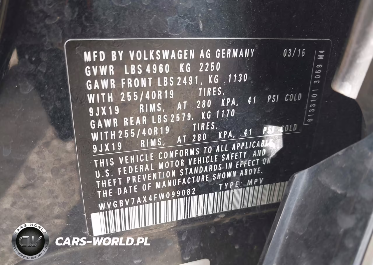 2015 Volkswagen Tiguan R-Line VIN:WVGBV7AX4FW099082 - 9