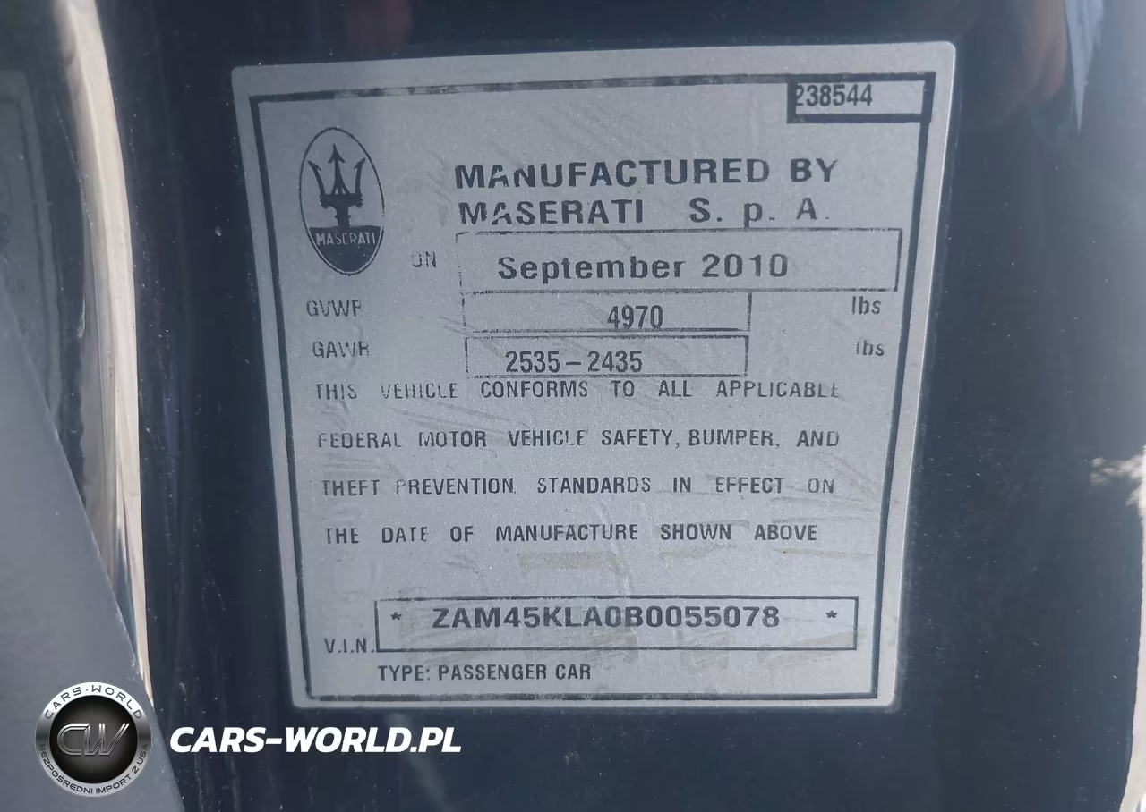 2011 Maserati Granturismo S Automatic VIN:ZAM45KLA0B0055078 - 9