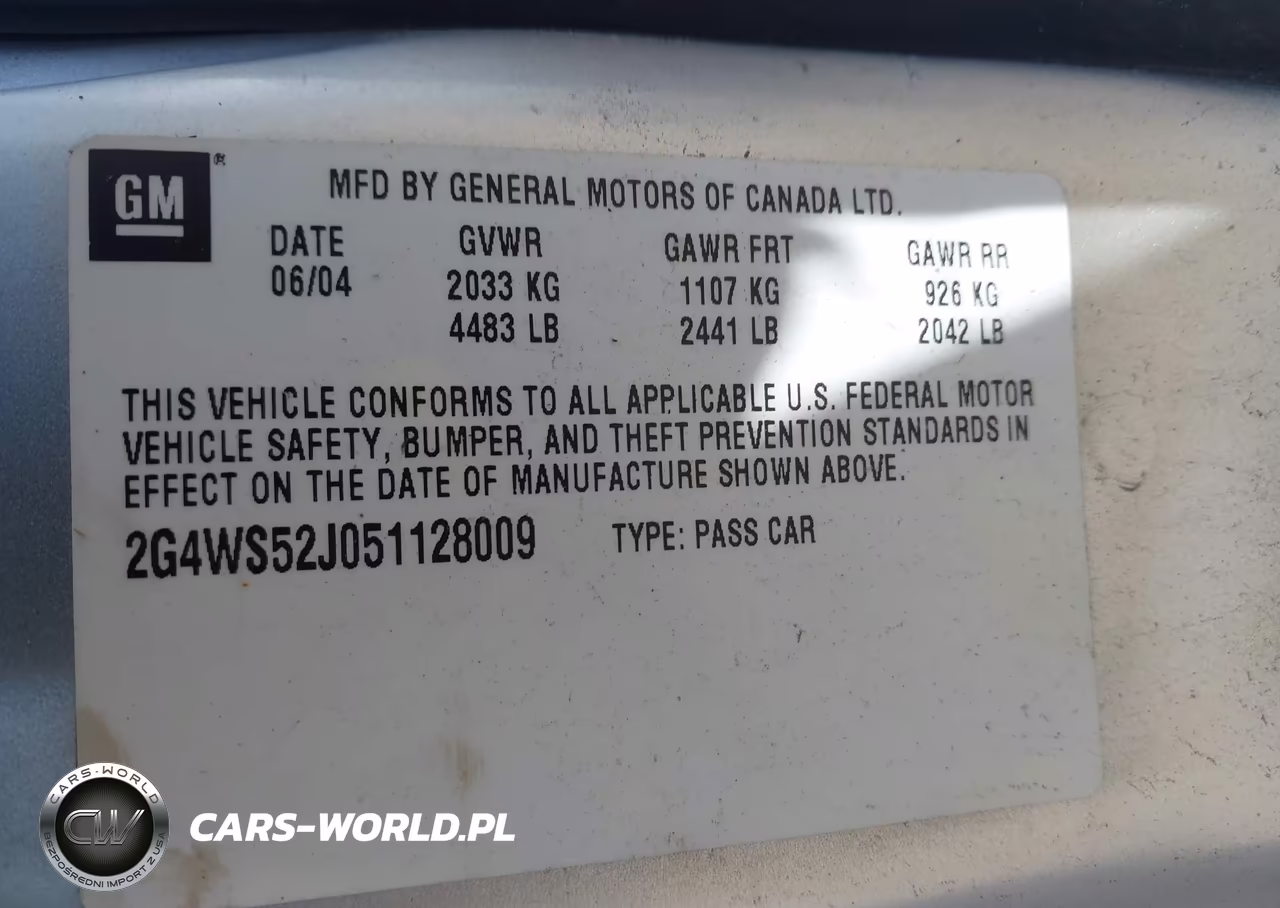 2005 Buick Century VIN:2G4WS52J051128009 - 9