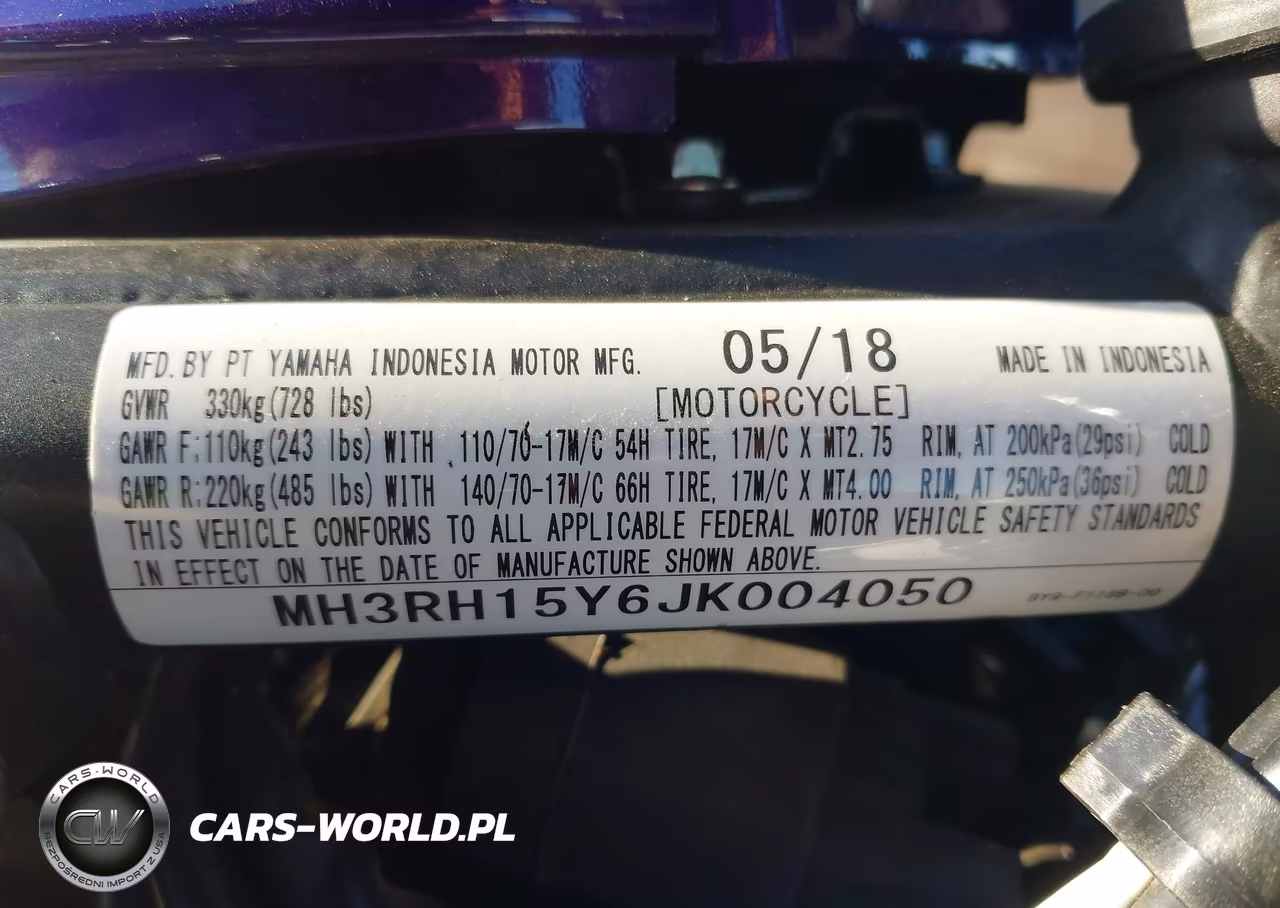 2018 Yamaha Yzfr3 A VIN:MH3RH15Y6JK004050 - 10