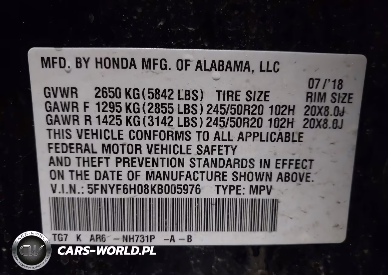 2019 Honda Pilot Elite VIN:5FNYF6H08KB005976 - 9