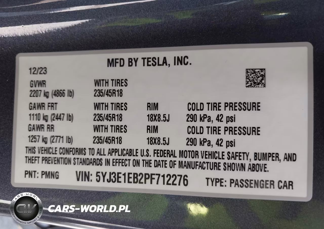 2023 Tesla Model 3 Long Range Dual Motor All-Wheel Drive VIN:5YJ3E1EB2PF712276 - 9