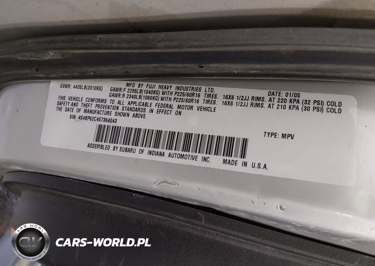 2005 Subaru Outback 2.5I Limited VIN:4S4BP62C457364043 - 9