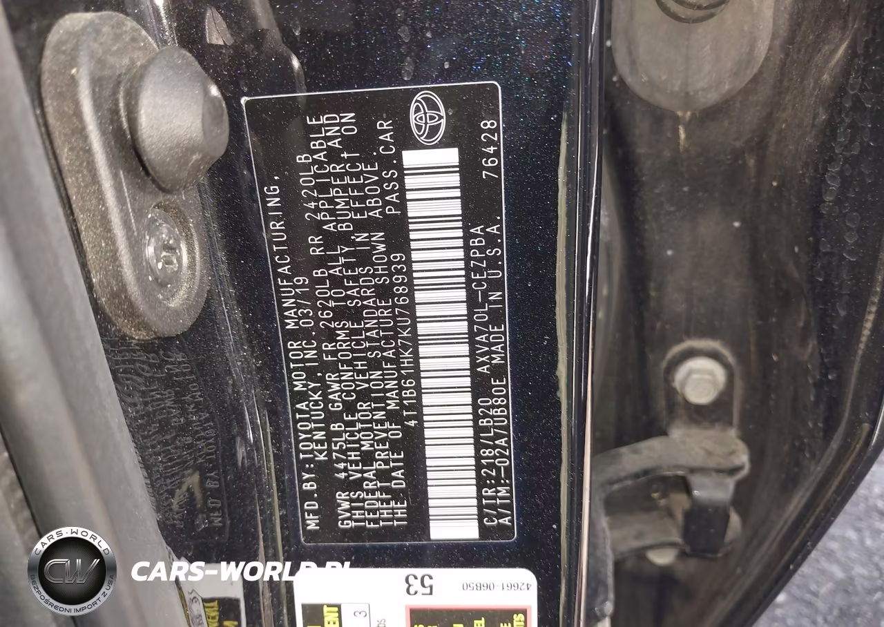 2019 Toyota Camry Xse VIN:4T1B61HK7KU768939 - 9