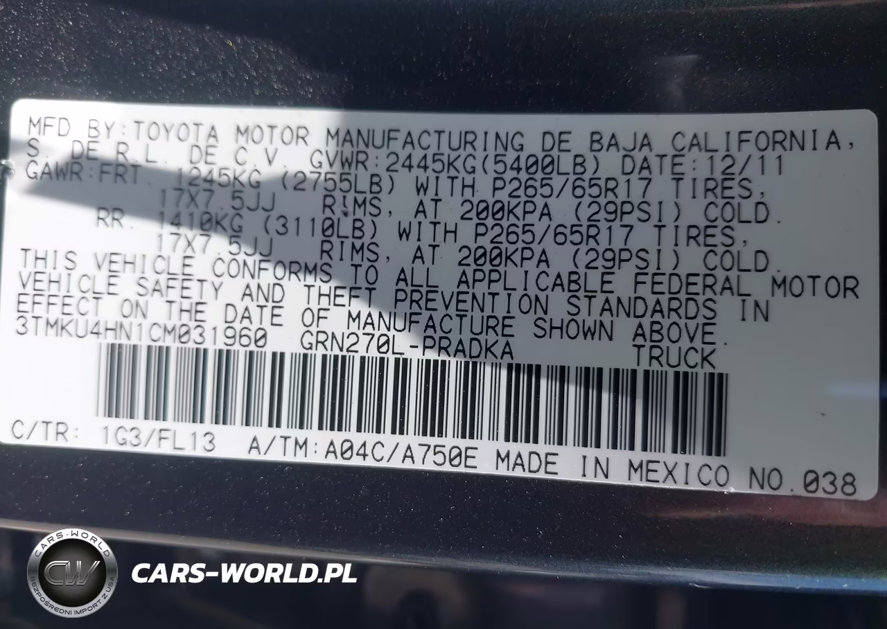 2012 Toyota Tacoma Prerunner V6 VIN:3TMKU4HN1CM031960 - 9