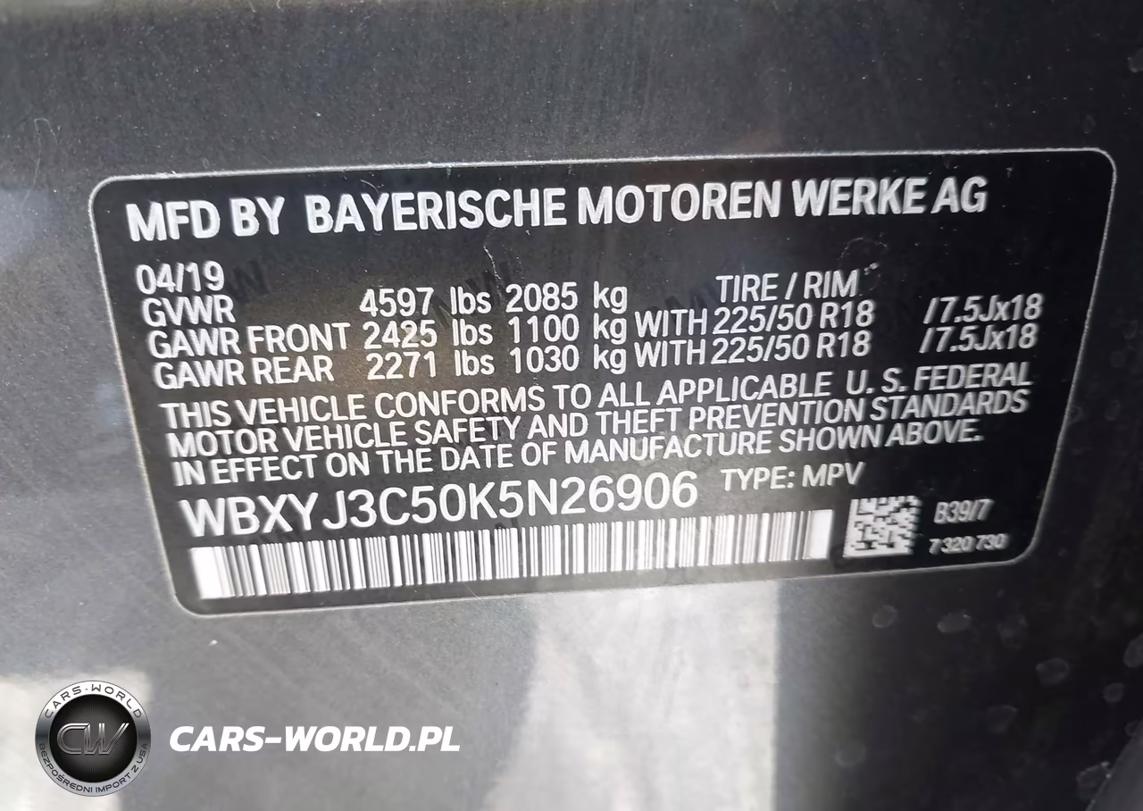 2019 BMW X2 Sdrive28I VIN:WBXYJ3C50K5N26906 - 9